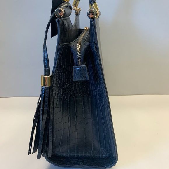 bebe Natalie Croco Shopper Satchel Handbag Grey - Picture 7 of 12